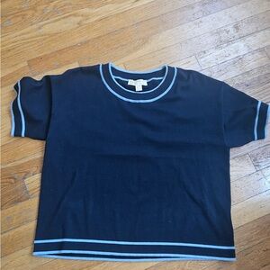 Michael Kors Blue Short Sleeve Tee with Sporty Trim